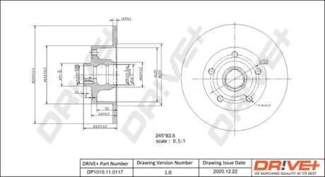 Гальмівний диск Drive+ DP1010110117