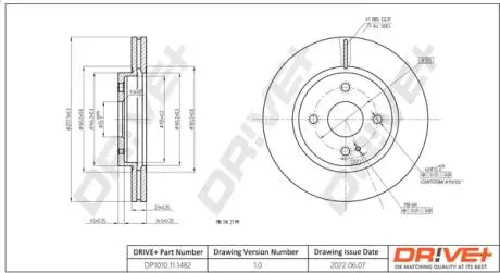 TARCZA HAM. PRZУD MAZDA 2 1.3-1.6 08- 258X23 Drive+ DP1010111482