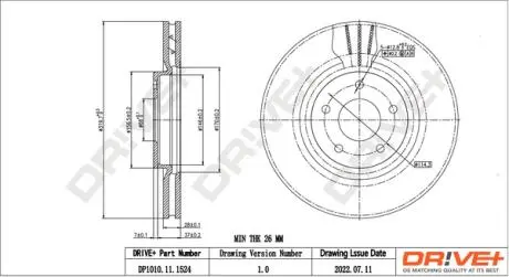 TARCZA HAM. PRZУD RENAULT KOLEOS 2.0CRDI 08- 320X28 Drive+ DP1010111524