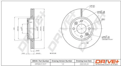 TARCZA HAM. PRZУD MERCEDES BENZ CITAN 12- 258X22 Drive+ DP1010111577