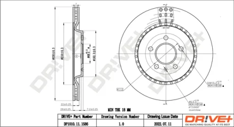Drive+ - Гальмівний диск Drive+ DP1010.11.1586