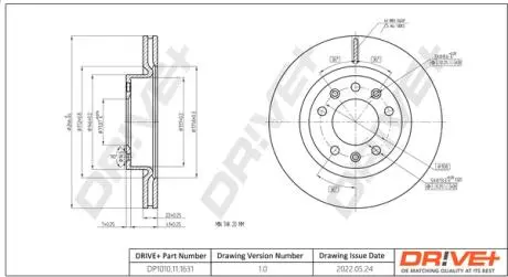 TARCZA HAM. PRZУD PEUGEOT 308 13- 266X22 Drive+ DP1010111631