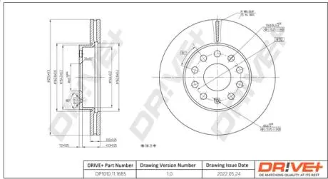 TARCZA HAM. PRZУD VW GOLF 13- 276X24 Drive+ DP1010111685