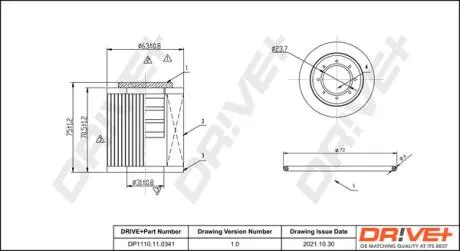 Фільтр масляний Citroen Berlingo/Jumpy/Peugeot Expert/Partner 1.5 BlueHDi 15- Drive+ DP1110110341