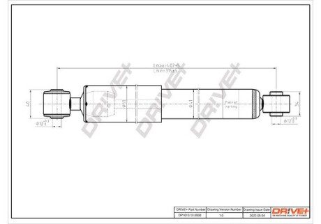 Амортизатор (задній) Renault Kangoo 97-07 (7120G) Drive+ DP1610100008