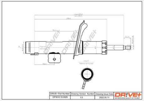 Амортизатор (передній) Citroen Berlingo/Peugeot Partner 96- (R) Drive+ DP1610.10.0025