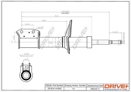 Амортизатор (передній) Dacia Logan/Renault Logan 1.2-1.6 04- Drive+ DP1610100042