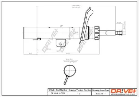 Drive+ Амортизатор (передній) Citroen Berlingo/Peugeot Partner 02- (R) (Газ) Drive+ DP1610.10.0069