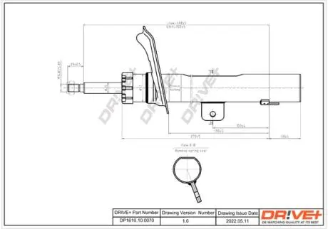 Drive+ Амортизатор (передній) Citroen Berlingo/Peugeot Partner 02- (L) (Газ) Drive+ DP1610.10.0070