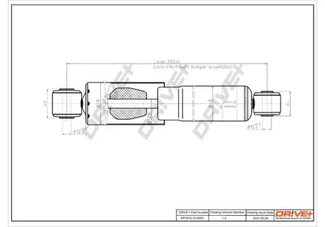 Сайлентблок амортизатора (заднього/верхній) Renault Kangoo 97- (12/32 × 40/40) Drive+ DP1610100093