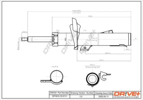 Амортизатор (передній) Ford Focus 03- (R) Drive+ DP1610100111