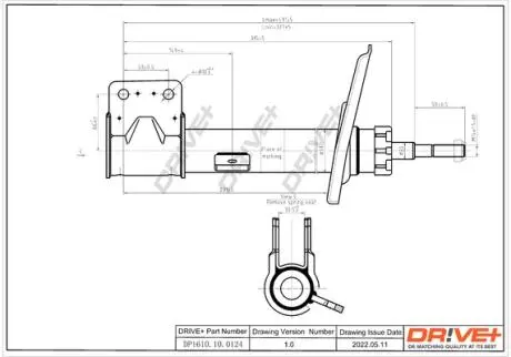 Амортизатор (передній) Citroen C4 06-13 (L) Drive+ DP1610100124