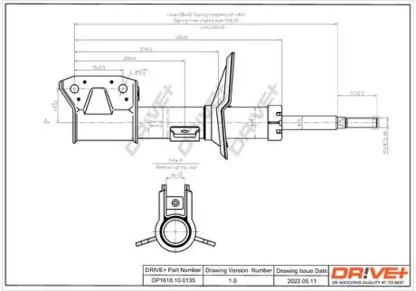 Амортизатор (передній) Dacia Duster 1.5 CDI 10- (7090G) Drive+ DP1610100135