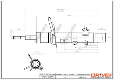 Амортизатор (передній) Peugeot 207/Citroen C3 1.4/1.6HDi/VTi 06- (R) (B4) Drive+ DP1610100176