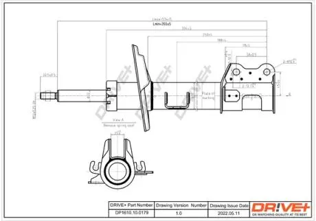 Амортизатор (передній) Fiat Doblo 10- (R) Drive+ DP1610100179