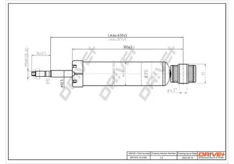 Амортизатор (задній) Audi Q3 13-18/VW Tiguan 1.4-2.0 07-18 Drive+ DP1610.10.0188