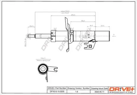 Амортизатор (передній) Citroen C1/ Peugeot 107/ 108/ Toyota Aygo 05- (R) Drive+ DP1610100205