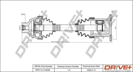 Піввісь Audi A6 11-18/Q5 08-17 (42x496) Drive+ DP2110100049