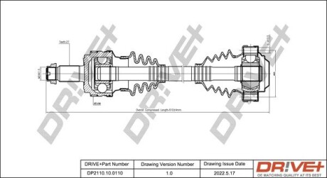 Піввісь (задня) (L) BMW 3 (E90) 04-11 M47/N47/N52 (27x25zx607x48T) (+ABS) Drive+ DP2110100110