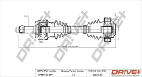 Піввісь (задня) (R) BMW 3 (E90) 04-11 M47/N47/N52 (27x25zx660x48T) (+ABS) Drive+ DP2110100111