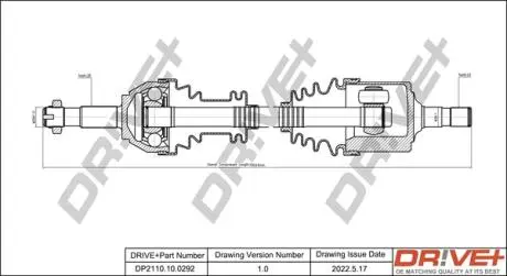 Піввісь Fiat Ducato 82-94 (L) (25x28x701) Drive+ DP2110100292