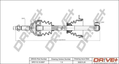 Піввісь Renault Logan 04- (L) (21x681) d=29,95 Drive+ DP2110100307