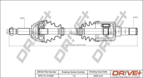 Піввісь Ford Connect 02- (L) (25x26x632) Drive+ DP2110100362