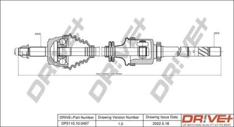 Піввісь Opel Movano 2.2 DTI 00- (R) (28x39x1132) Drive+ DP2110100457