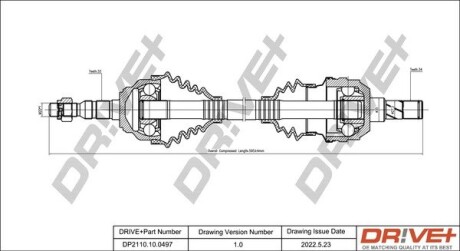 Піввісь (передня) Opel Astra/Zafira 2.0/2.2 16V 98-05 (L) (34х33х595) Drive+ DP2110100497