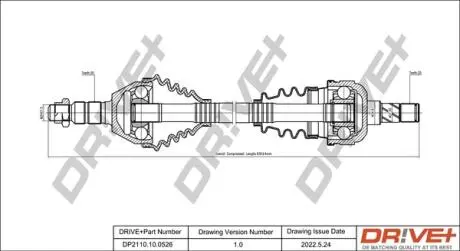 Полуось Opel Insignia A 2.0 CDTI 08-17 (L) (30x25x631) Drive+ DP2110100526