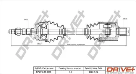 Піввісь Opel Combo 1.7 CDTI 04- (R) (33x34x612x29T) (+ABS) Drive+ DP2110100530