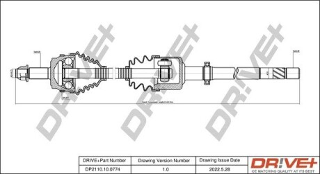 Піввісь Renault Master 2.5 dCi 06- (R) (28x39x1116x51T) (+ABS) Drive+ DP2110100774