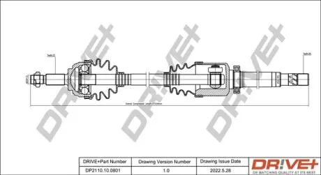 Піввісь Renault Kangoo 1.5dCi/1.6 08- (R) (23x26x937) Drive+ DP2110100801