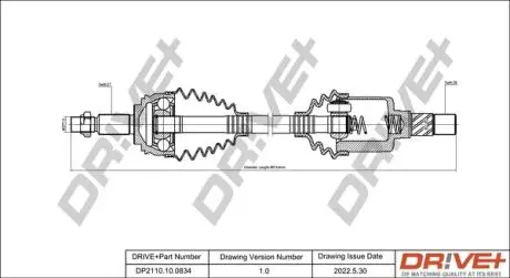 Піввісь Renault Scenic III 1.6/1.9 dCi 09- (L) (27x39x678) Drive+ DP2110100834