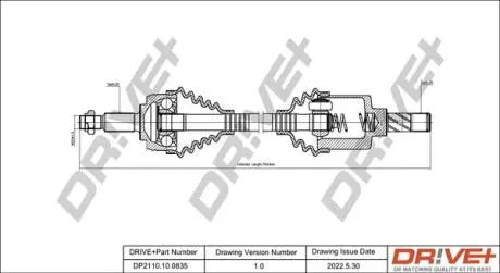 Піввісь Renault Scenic 1.5dCi 09- (L) (25x26x680) Drive+ DP2110100835