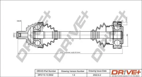 Піввісь VW T4 94- (38x540.8) Drive+ DP2110100932