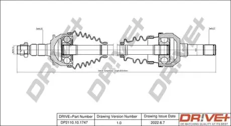 Піввісь Opel Insignia A 1.6-2.0 08-17 (30x27x619) Drive+ DP2110101747