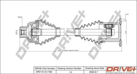Піввісь (передня) Audi A4 08-15/A5 08-17 (42x465) Drive+ DP2110101783