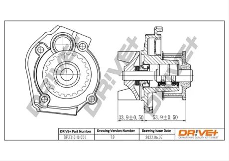 Помпа води Fiat Doblo/Opel Combo 1.4i 04- Drive+ DP2310.10.004
