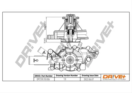 Помпа води MB Sprinter 901-904 2.2/2.7CDI OM611-612 00-06 Drive+ DP2310.10.006
