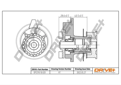 Помпа води Opel Astra F/Kadett E/Omega A/Vectra A/Ascona C 1.6/1.8/2.0 81-98 (21z) Drive+ DP2310.10.020