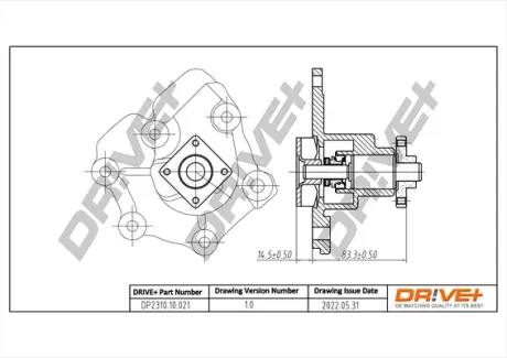 Помпа води Ford Transit 2.5D/TD 86-00 Drive+ DP2310.10.021