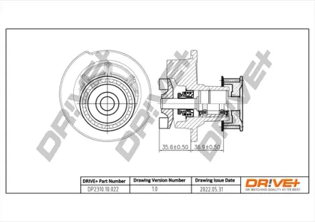 Помпа води Opel Astra F/G/Combo/Corsa A/B/Kadett D/E/Vectra A/B 1.4/1.6/i/Si 79-04 (19z) Drive+ DP2310.10.022
