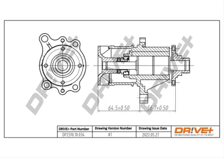 Помпа води BMW 3/5/Z3 316i/316g/316Ci/318i/318is/318ti/518i/518g/1.8i/1.9i 89-03 M42/M43/M44 (WPQ0037) Drive+ DP2310.10.034