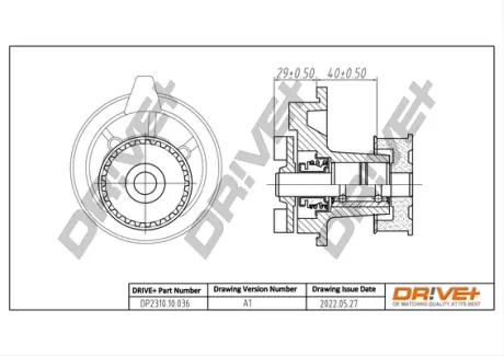 Помпа води Opel Astra F/Omega/Vectra 1.8/2.0i -03 Drive+ DP2310.10.036