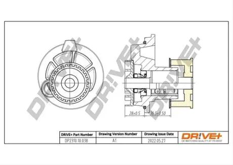Помпа води Opel Astra/Kadett 1.7D/2.0I 16V 91- Drive+ DP231010038
