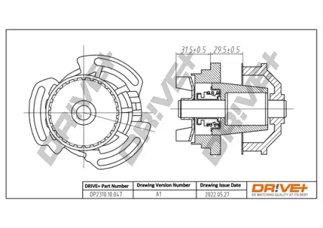 Помпа води Audi 80/VW Golf II 1.0-1.3 74- Drive+ DP2310.10.047