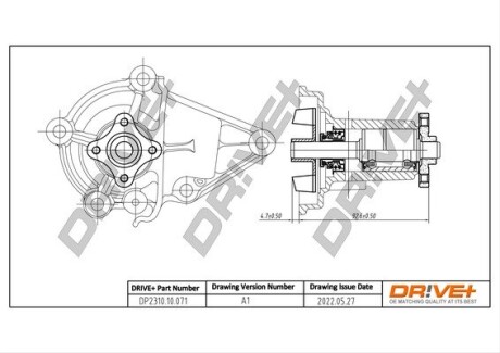 Помпа води Hyundai Accent III/Kia Cerato/Rio II 1.4/1.6 95- (WPQ0554) Drive+ DP231010071