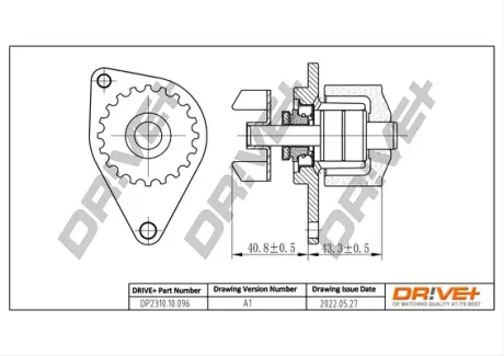 Помпа води Citroen Berlingo/Peugeot 106/205/206/306/307/309/Partner 1.1/1.4i 86- (20z) Drive+ DP2310.10.096