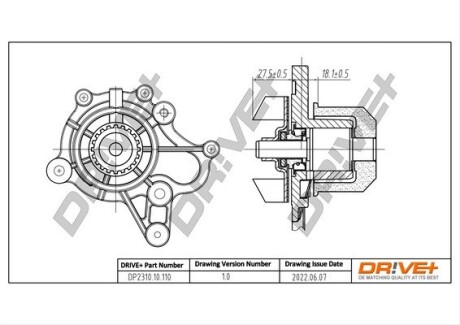 Помпа води Hyundai Tucson/i30/Elantra/Kia Cerato/Ceed 2.0CRDi 04- Drive+ DP231010110